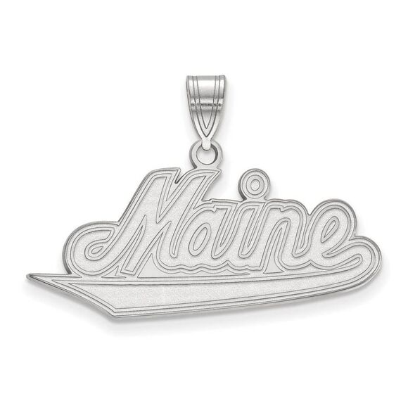 14k White Gold U. of Maine Large Pendant - Picture 1 of 3